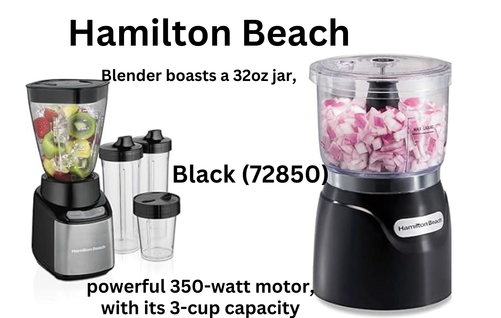 Hamilton Beach Stay or Go Blender and Electric Vegetable Chopper Duo"