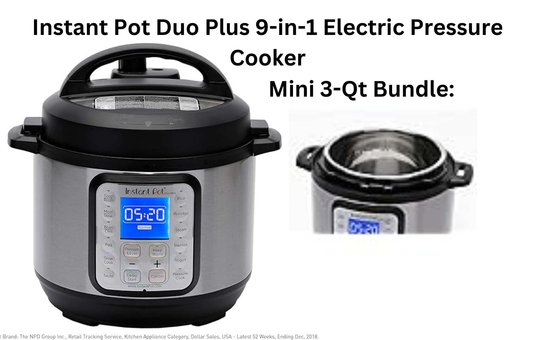 Instant Pot Duo Plus 9-in-1 Electric Pressure Cooker and Ceramic Inner Cooking Pot 