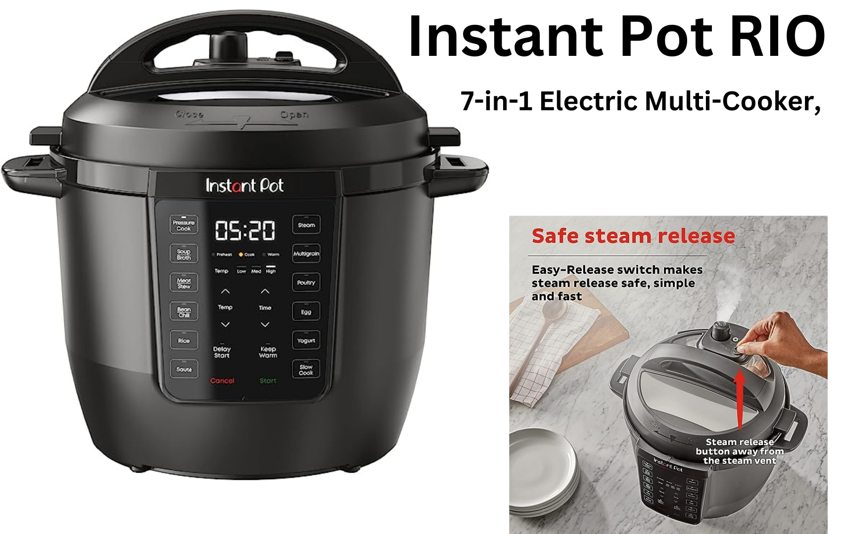 Instant Pot RIO, 7-in-1 Electric Multi-Cooker, 