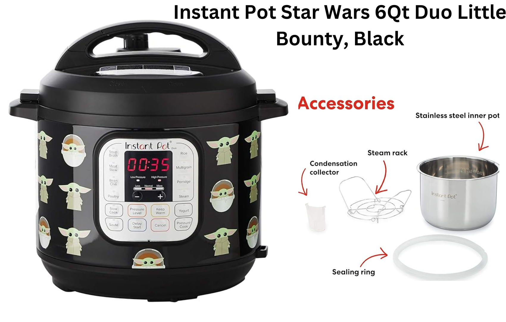 Instant Pot Star Wars 6Qt Duo Little Bounty, Black