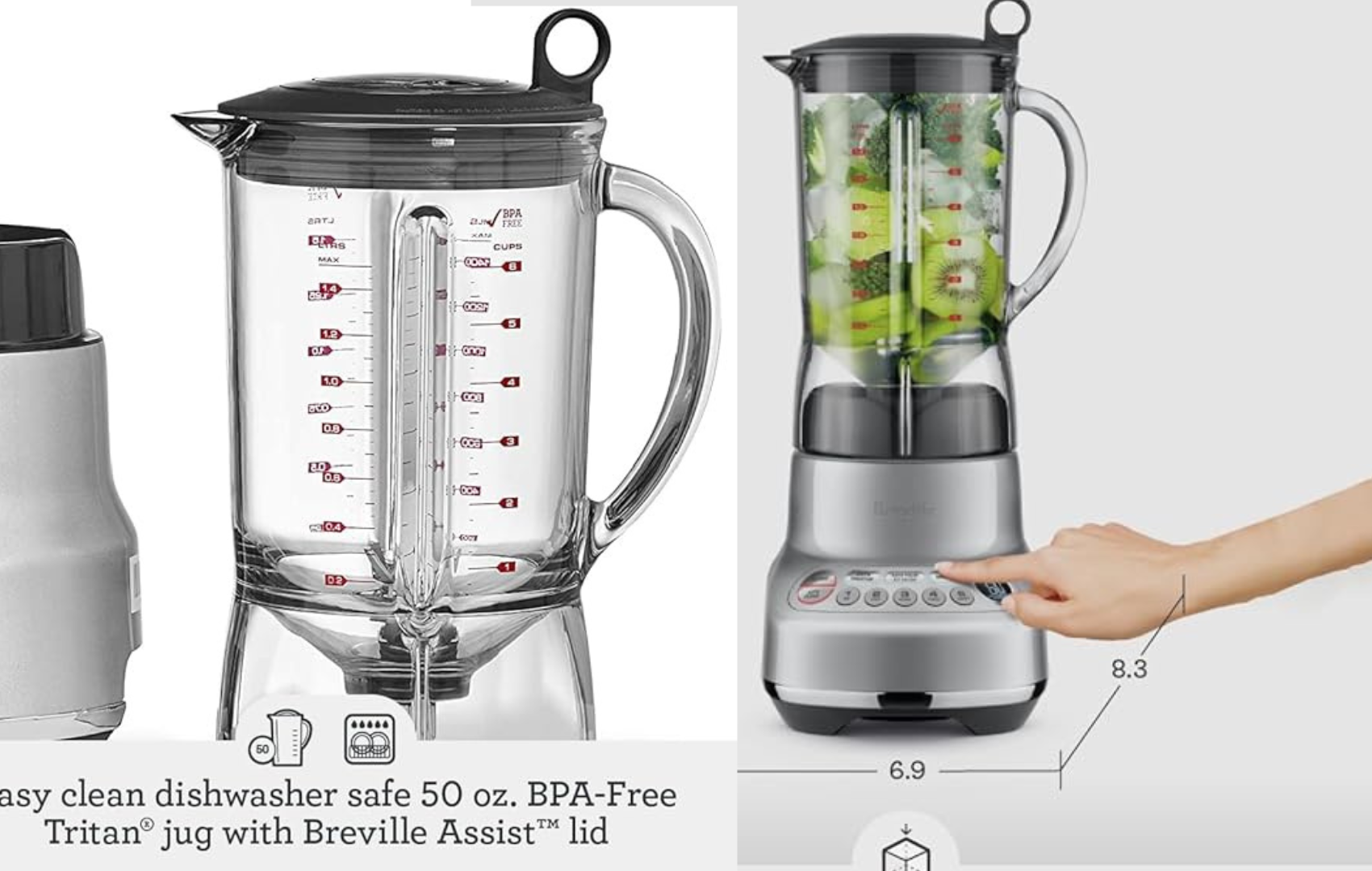 Breville Fresh and Furious Blender, Silver, BBL620SIL