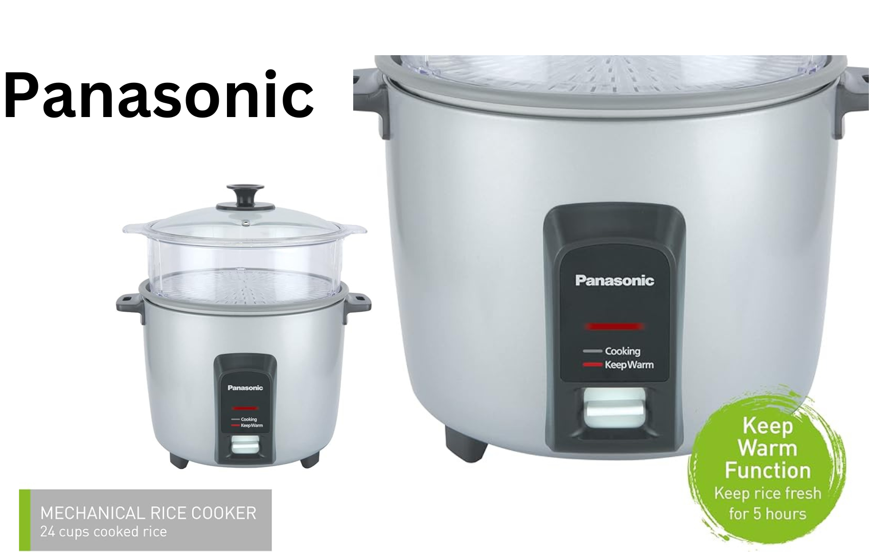 Panasonic 12 Cup (Uncooked) Programmed Rice Cooker/Liner, Silver