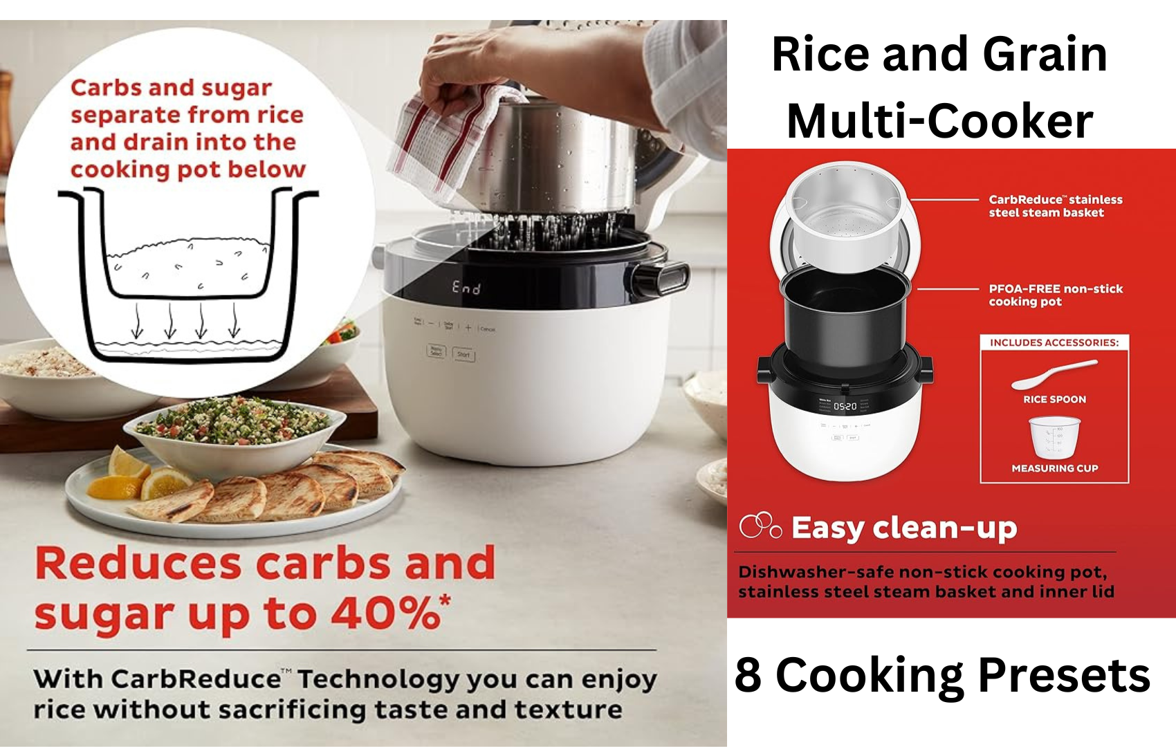 Instant 20-Cup Rice Cooker with Carb Reducing Technology