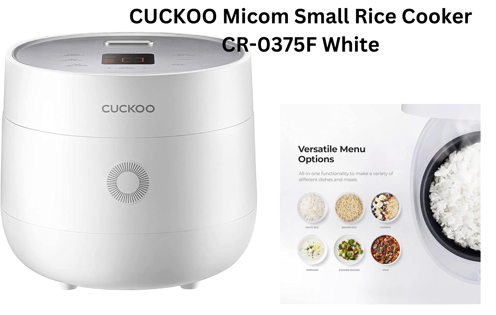  CUCKOO Micom Small Rice Cooker CR-0375F White