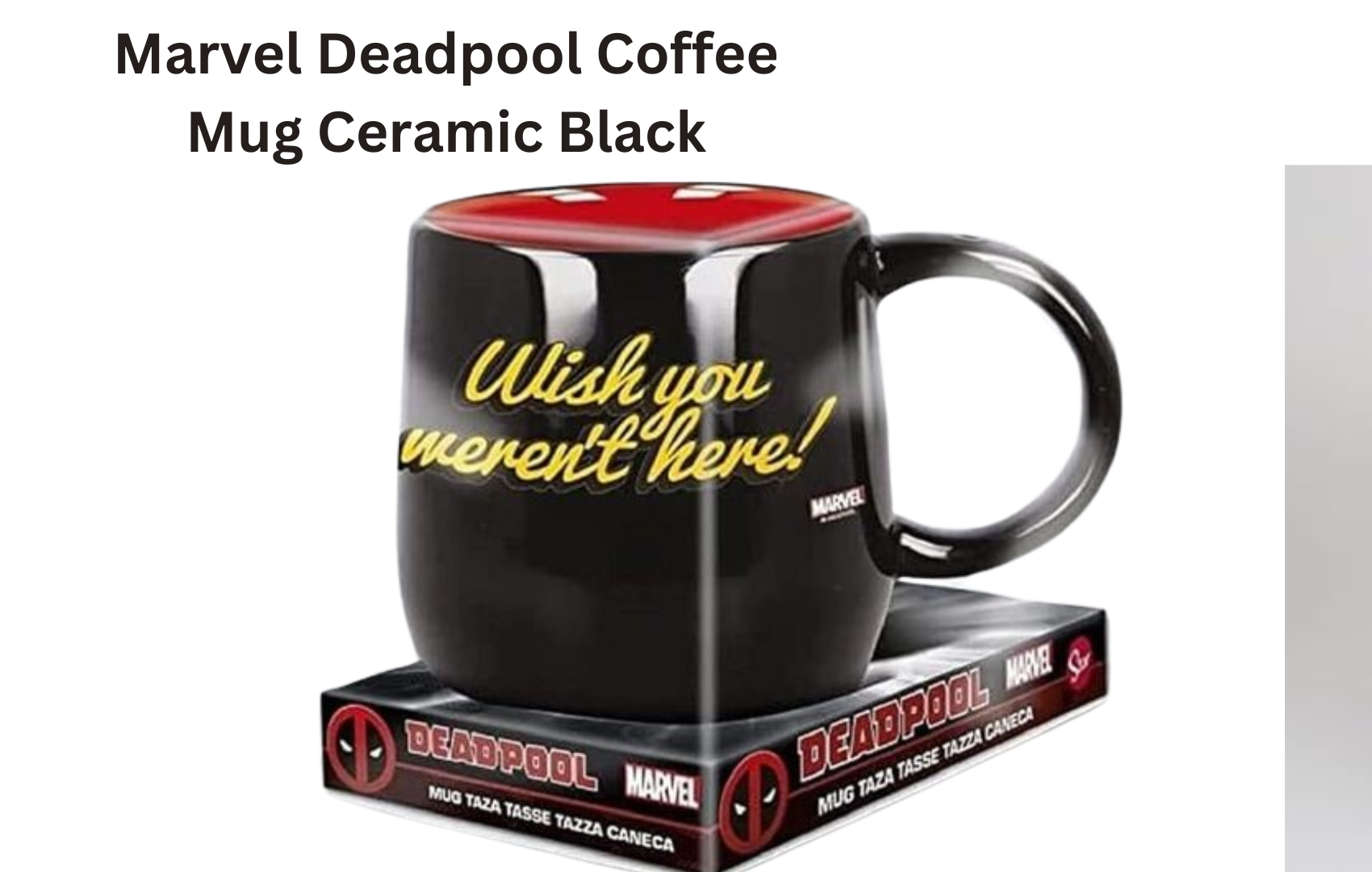 Deadpool Marvel: Black Ceramic Coffee Mug" "Deadpool Marvel: Black Ceramic Coffee Mug" 