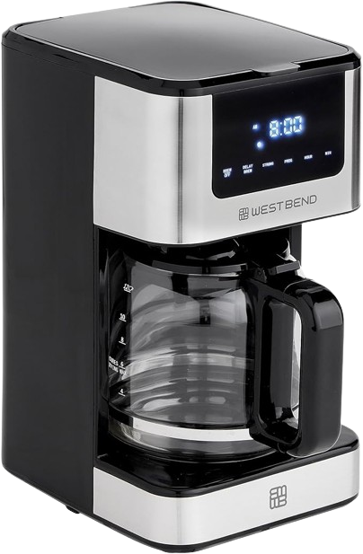 West Bend Programmable Coffee Maker: Hot or Iced Brew, 6 Functions, 12-Cup Capacity