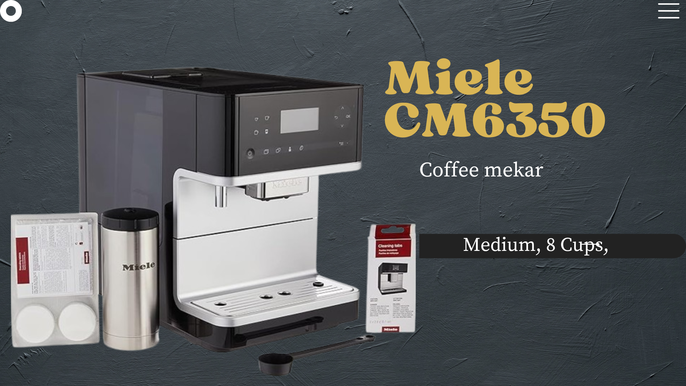  Miele CM6350 Countertop Coffee Machine, Medium, 8 Cups, Obsidian Black