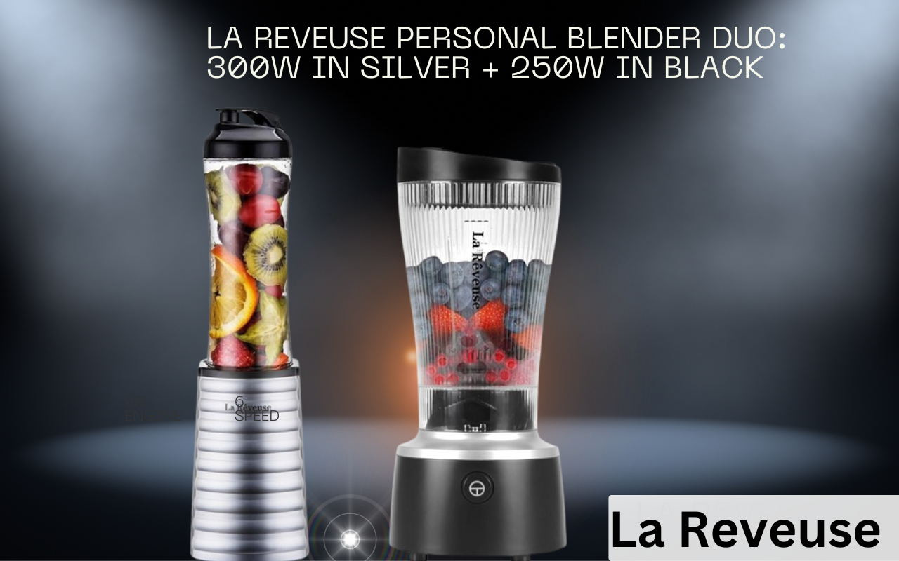 La Reveuse Personal Blender Duo: 300W in Silver + 250W in Black