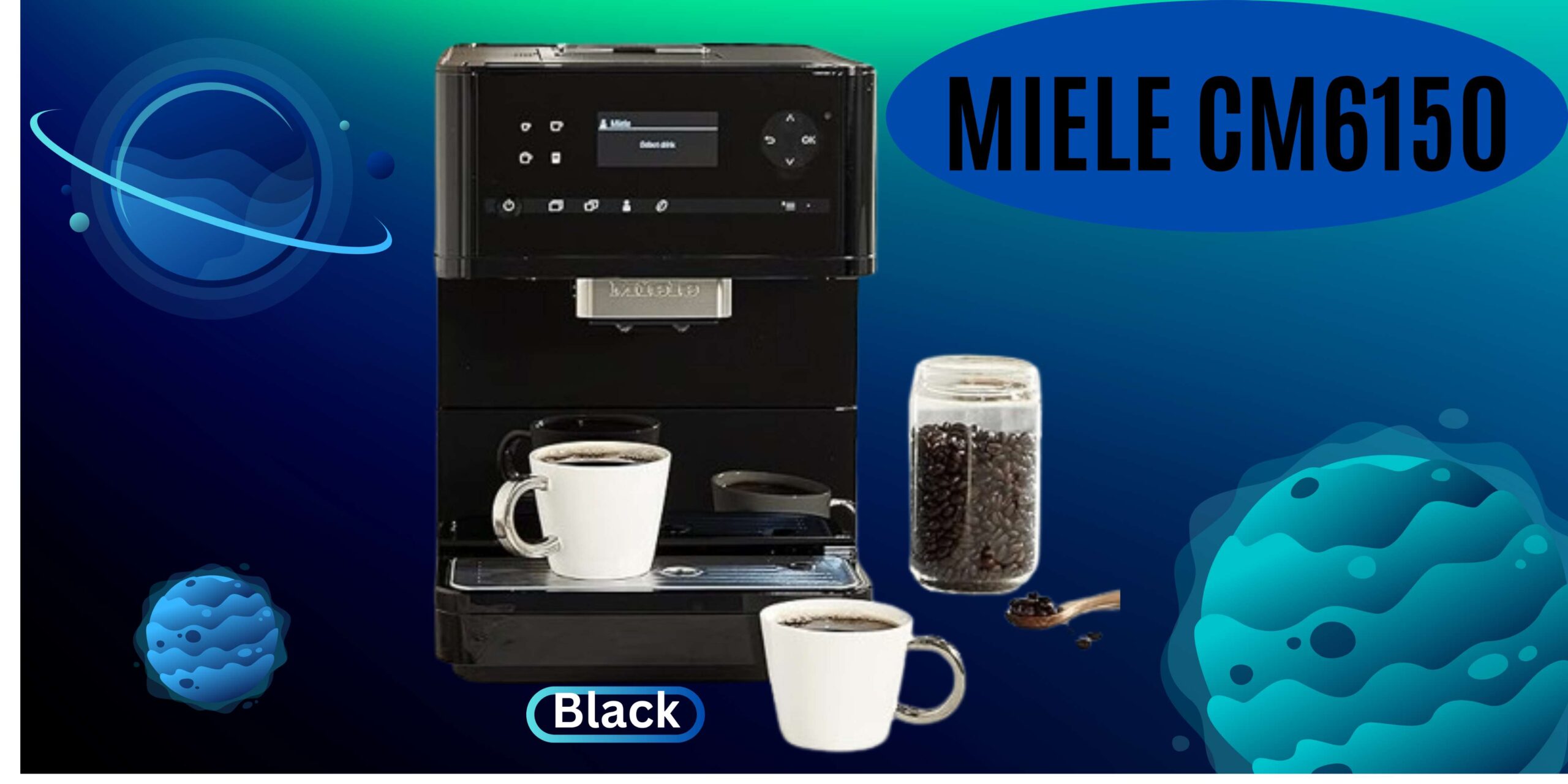 Perfection in Every Pour Miele CM6150 Countertop Coffee Machine in Obsidian Black