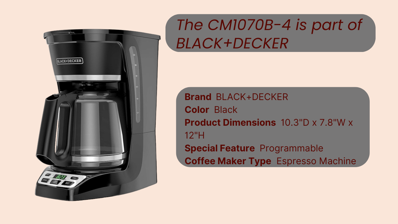 The CM1070B-4 is part of BLACK+DECKER