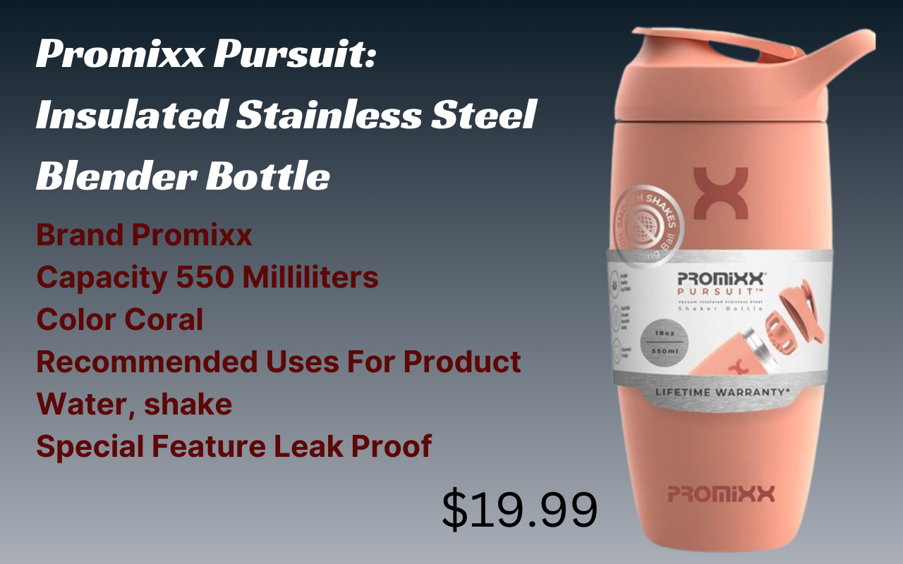 Promixx Pursuit: Insulated Stainless Steel Blender Bottle