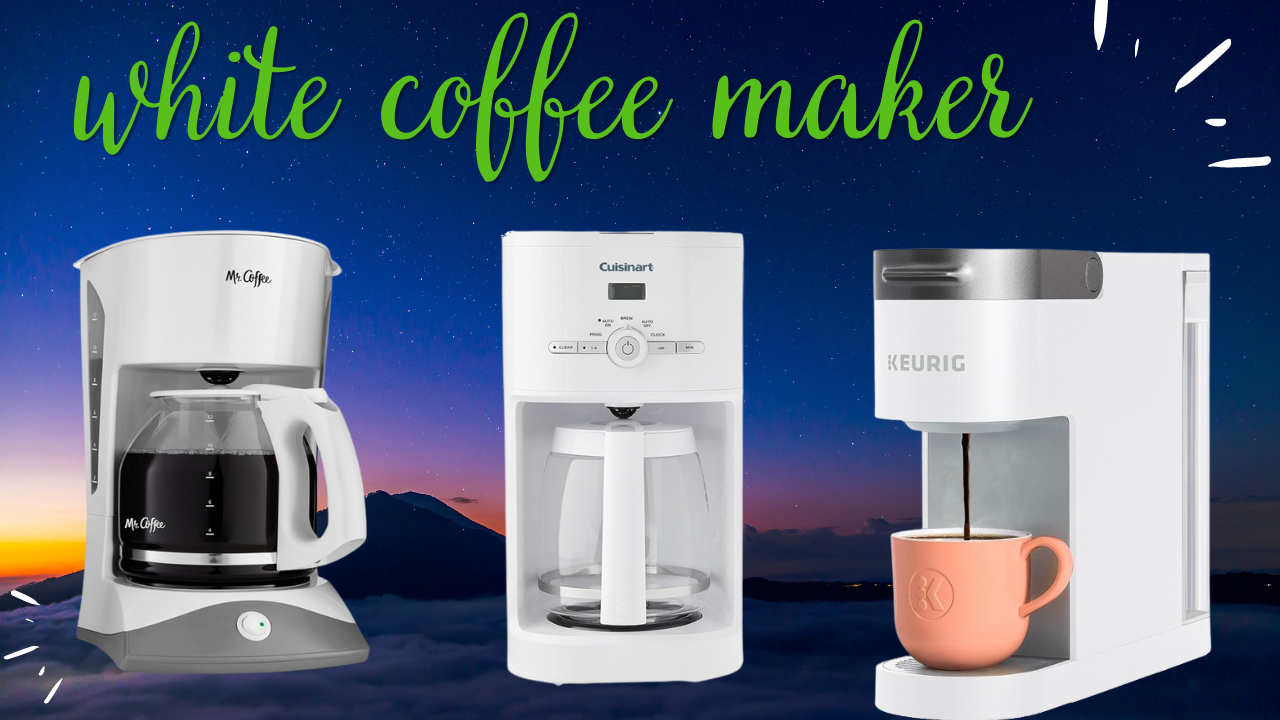 white coffee maker