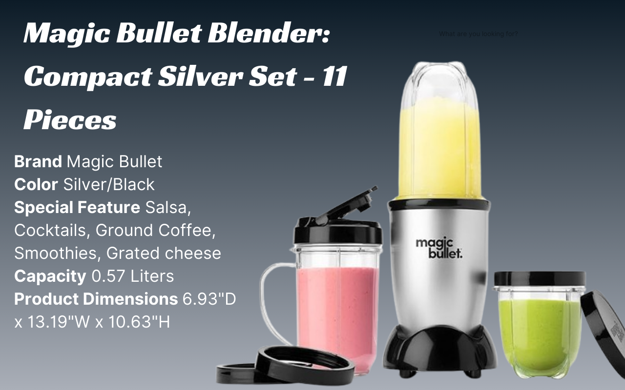 Magic Bullet Blender: Compact Silver Set - 11 Pieces